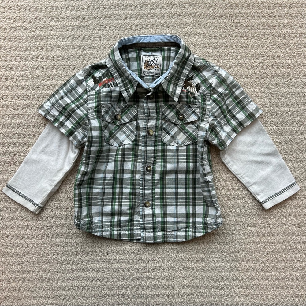 BabyGap Outdoor Plaid Button Down Shirt Toddler 2 Years